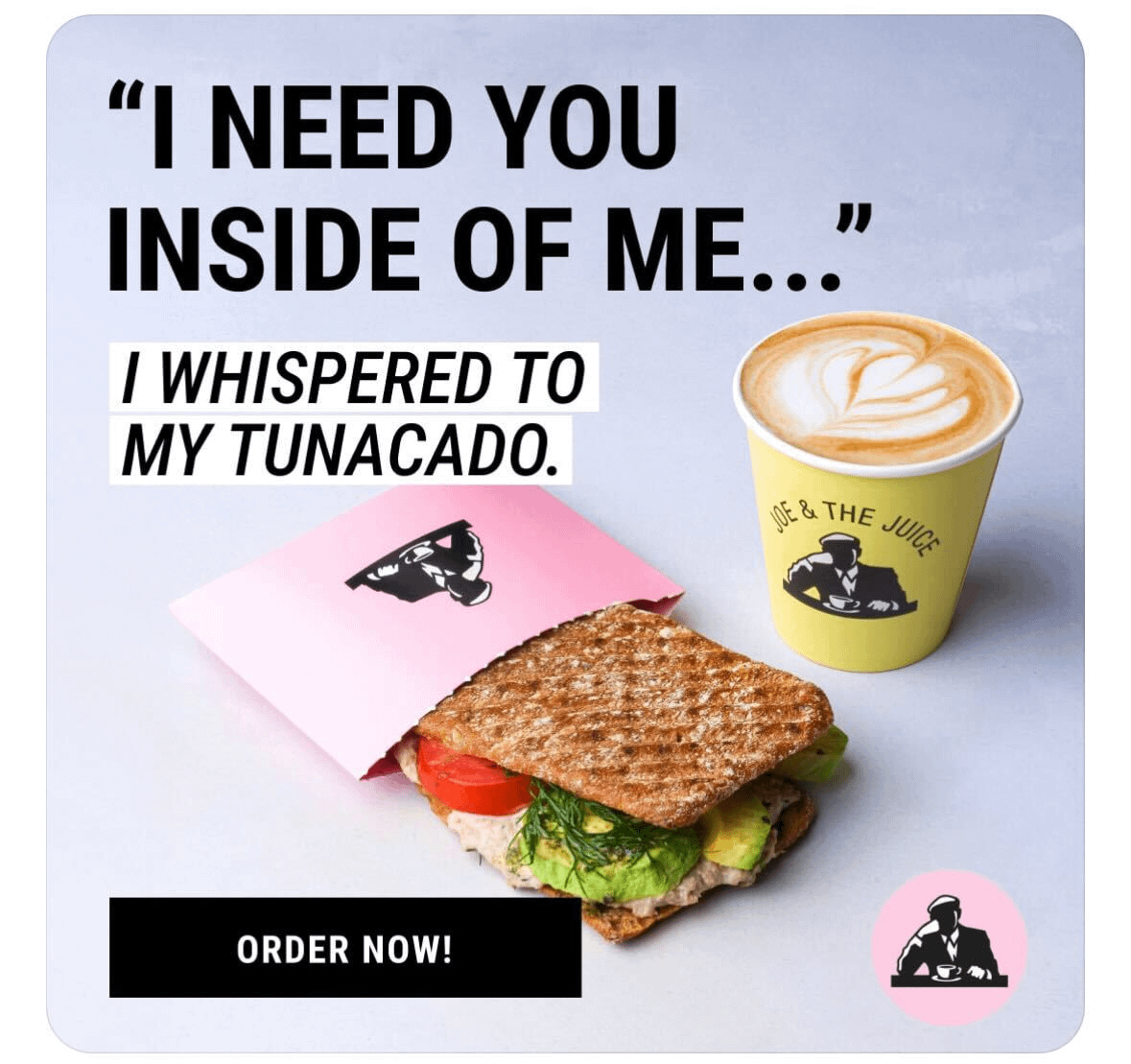 9 creative social media ads I've collected this week:

1. Joe &amp; the Juice