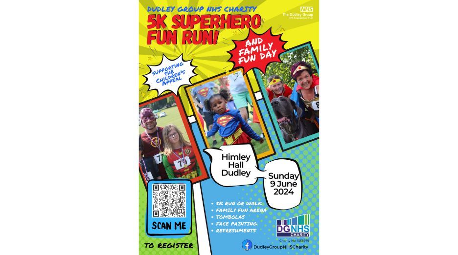 Dudley Group NHS Charity are holding a superhero 5k fun run and fun day on Sunday 9th June at Himley Hall and Park. For more information or to register please visit: buff.ly/3wkTjBI