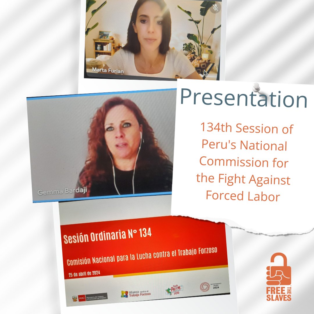 On February 25th, Free the Slaves' Regional Manager for Latin America and Europe, Gemma Bardaji Blasco, and Senior Program Manager for Research, Marta Furlan, participated in the 134th Session of Peru's National Commission for the Fight Against Forced Labor. #endmodernslavery