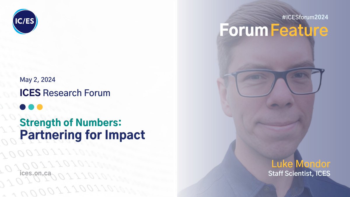 Meet the speakers that make the #ICESforum2024 not only possible, but an event not to miss! Our #ForumFeature today focuses on Luke Mondor, Staff Scientist at ICES. Learn more about his presentation this year & be sure to save your seat ices.on.ca/annual-forum/