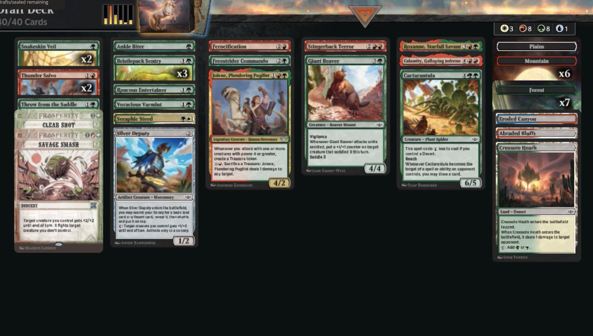 Ok, rant time: is this deck really a 1-3 material? I don't think so, but both drafting process and gameplay have never been more miserable for me. I get the variance, but like every single draft? What I'm doing wrong? 
I think I'm gonna quit playing limited for a while
#MTGOTJ