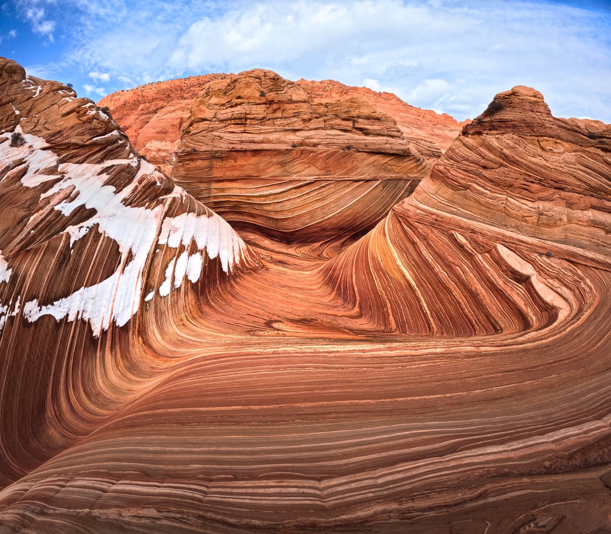Photo of the Day: Final signs of winter at 'The Wave' in northern Arizona 🏜️ Captured by GoPro Subscriber Joe Dginto for a $500 GoPro Award. #GoPro #LandscapePhotography #TheWave #Arizona #Travel #TravelPhotography