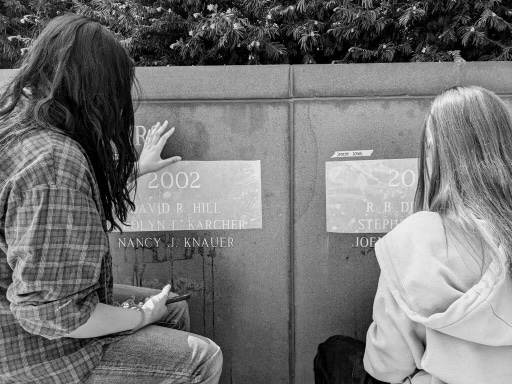 Squeezing in one last assignment before the end of the semester. Ancient Greek history students took epigraphic squeezes of inscriptions on campus and learned skill sets used by ancient historians in the field.