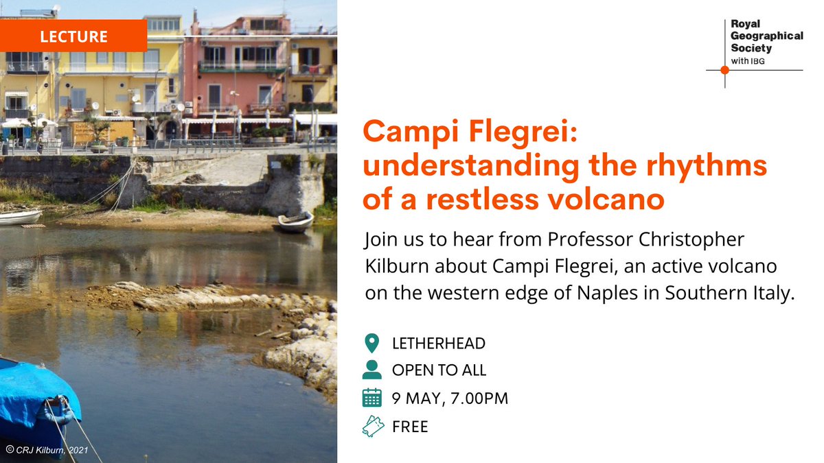 How can we understand active volcanoes? Join us to hear about Campi Flegrei 🌋 📍Letherhead, 9 May 👉 rgs.org/events/upcomin…