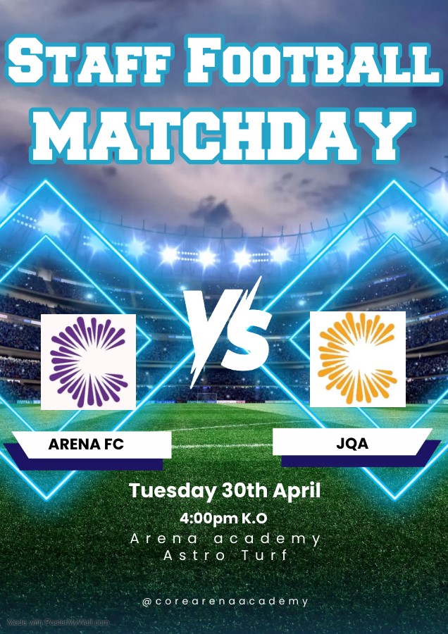 Arena FC are looking to continue their unbeaten run and make it 3 wins out of 3 when they welcome JQA to Arena on Tuesday! @COREJQAcademy #COREcollaboration #COREopportunity #CORErespect #COREexcellence