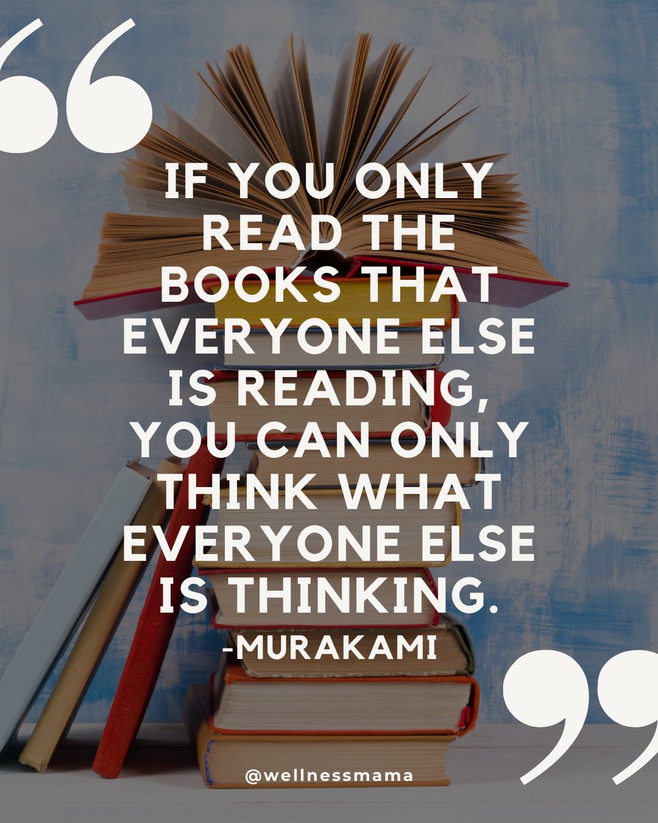 🤔 Quote that made me think...

“If you only read the books that everyone else is reading, you can only think what everyone else is thinking.” - Murakami

#fridaythoughts #fridayquotes