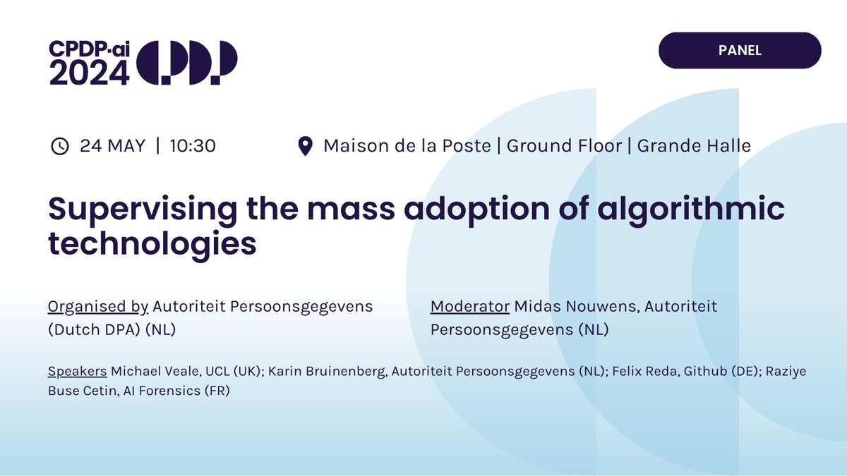 How is our capacity to assess algorithmic systems changing now that they are becoming a mass market product? Organised by @toezicht_AP with @MidasNouwens, @mikarv @UCLLaws, Karin Bruinenberg, @Senficon @github, @BuseCett @aiforensics_org #CPDPai2024 #CPDPconferences