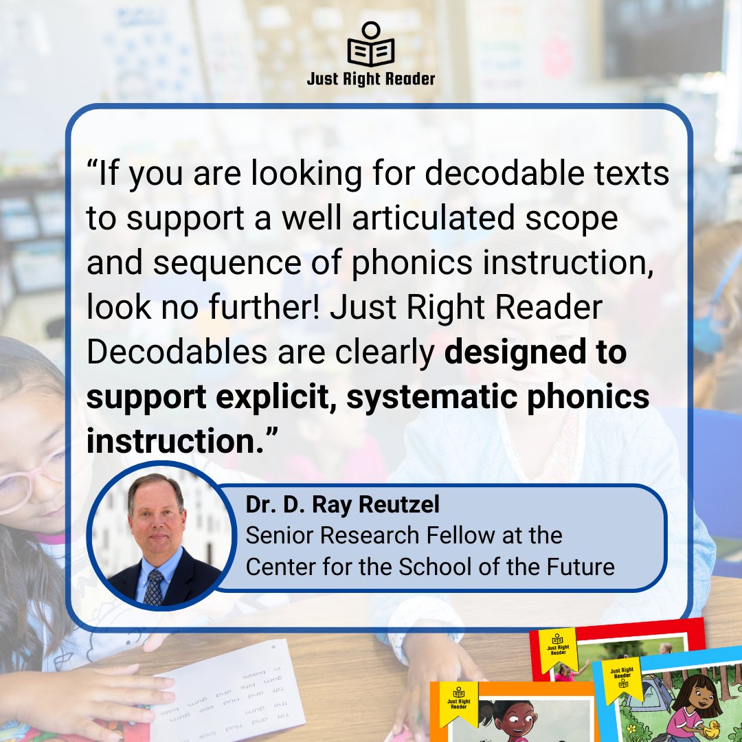 Literacy experts recommend Just Right Reader to support your systematic and explicit phonics instruction. 

Learn how our decodables can accelerate reading success in your schools and help students become confident and lifelong readers. 

➡️ justrightreader.com