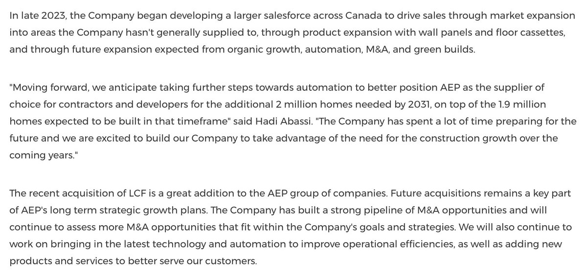 $AEP.V newswire.ca/news-releases/… “Since the beginning of 2024, the Company has seen a steady increase in quote activity and incoming orders on a weekly basis.”