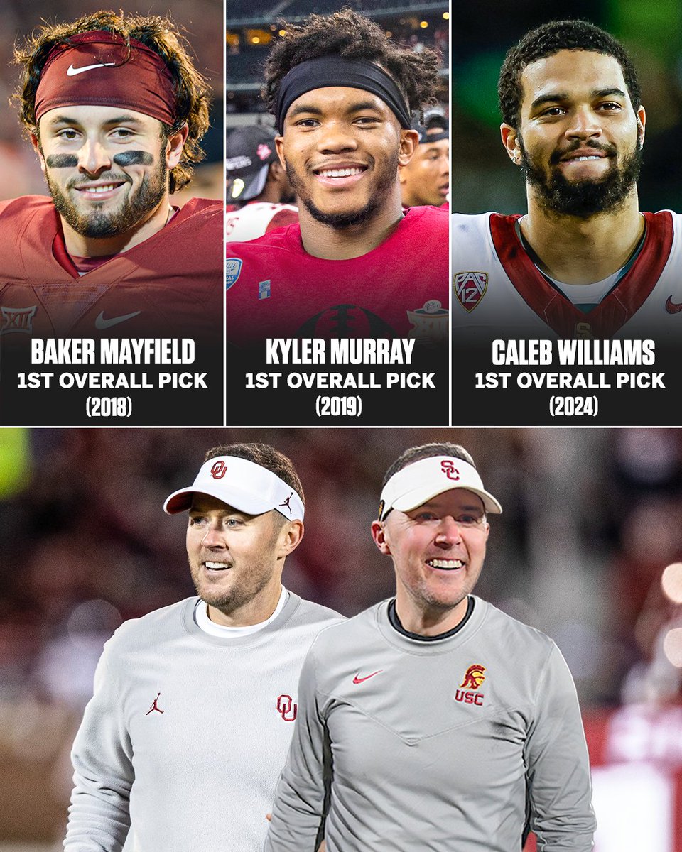 Lincoln Riley now has THREE No. 1 overall drafted QBs in the NFL 😮‍💨