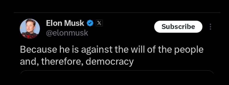 Who is Elon referring to ? #BJPMurdersDemocracy #2ndPhase #TejasviSurya #LokSabhaElections2024