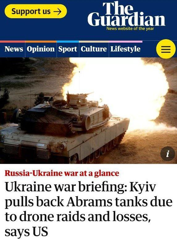 Ukraina memindahkan tank Abrams dari medan perang karena serangan drone & tingginya korban jiwa: 1️⃣ Drone telah mengubah aturan pertempuran modern 2️⃣ Setelah perang di Yaman, kegagalan serius kedua tank Abrams terjadi di Ukraina 3️⃣ Peran Iran tidak dapat disangkal