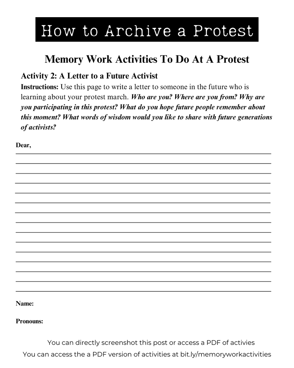 iHPSouth's tweet image. How to Archive a Protest Part 2. Here are some memory work activites anyone can do to preserve their protest movements. Let us know if you use these to document a protest!

You can access the a PDF version of activities at bit.ly/memoryworkacti…