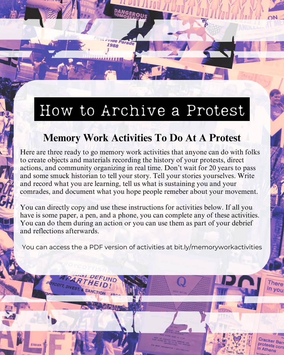 iHPSouth's tweet image. How to Archive a Protest Part 2. Here are some memory work activites anyone can do to preserve their protest movements. Let us know if you use these to document a protest!

You can access the a PDF version of activities at bit.ly/memoryworkacti…