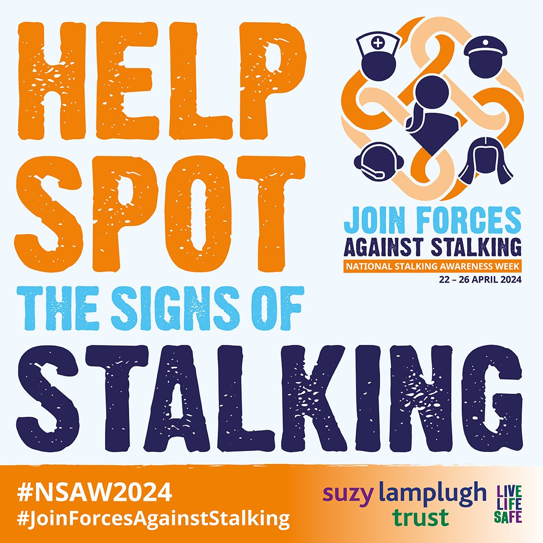 This week is National Stalking Awareness Week, a week dedicated to highlighting the impact and seriousness of stalking, to encourage victims to come forward and seek help.  Read more: ow.ly/PSP550Rp20z