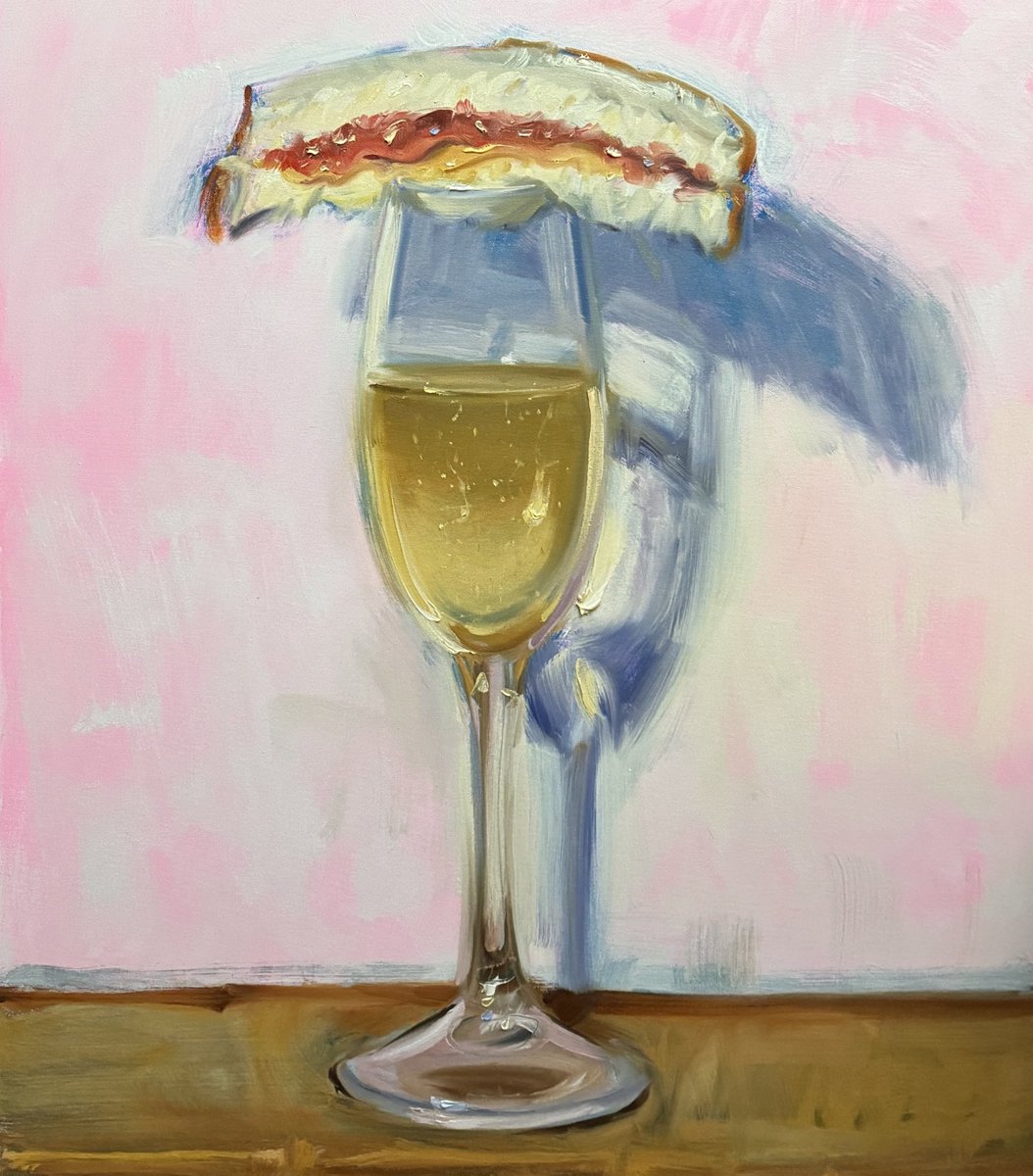 My oil painting of a PBJ &amp; Champagne