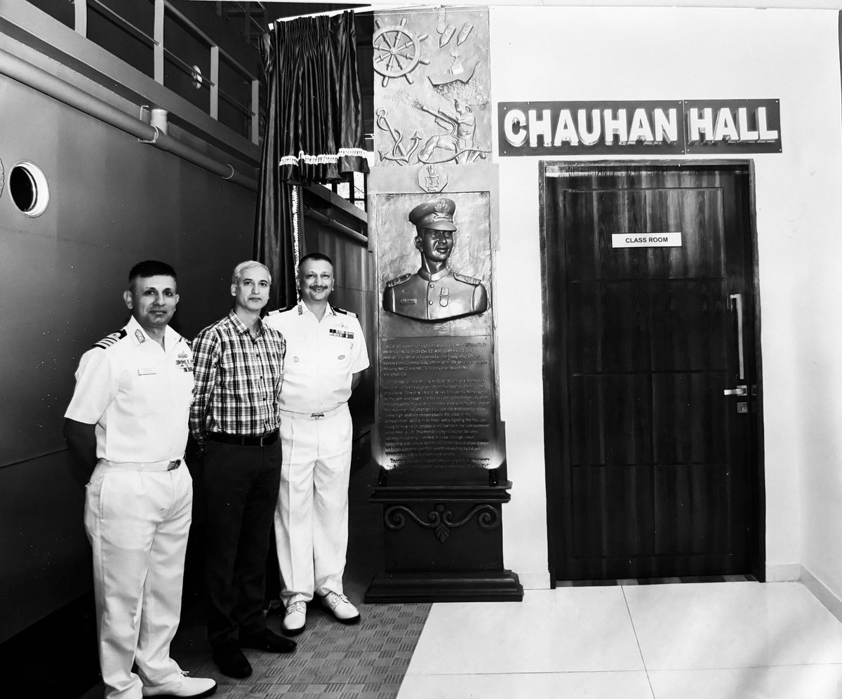 In 2023 #OnThisDay an auditorium at NBCD School, was renamed as CHAUHAN HALL in memory of LIEUTENANT COMMANDER D S CHAUHAN #IndianNavy who was immortalized, fighting flames at INS VIKRAMADITYA on 26 April 2019. I was blessed to be part of this historic moment. #FreedomisnotFree