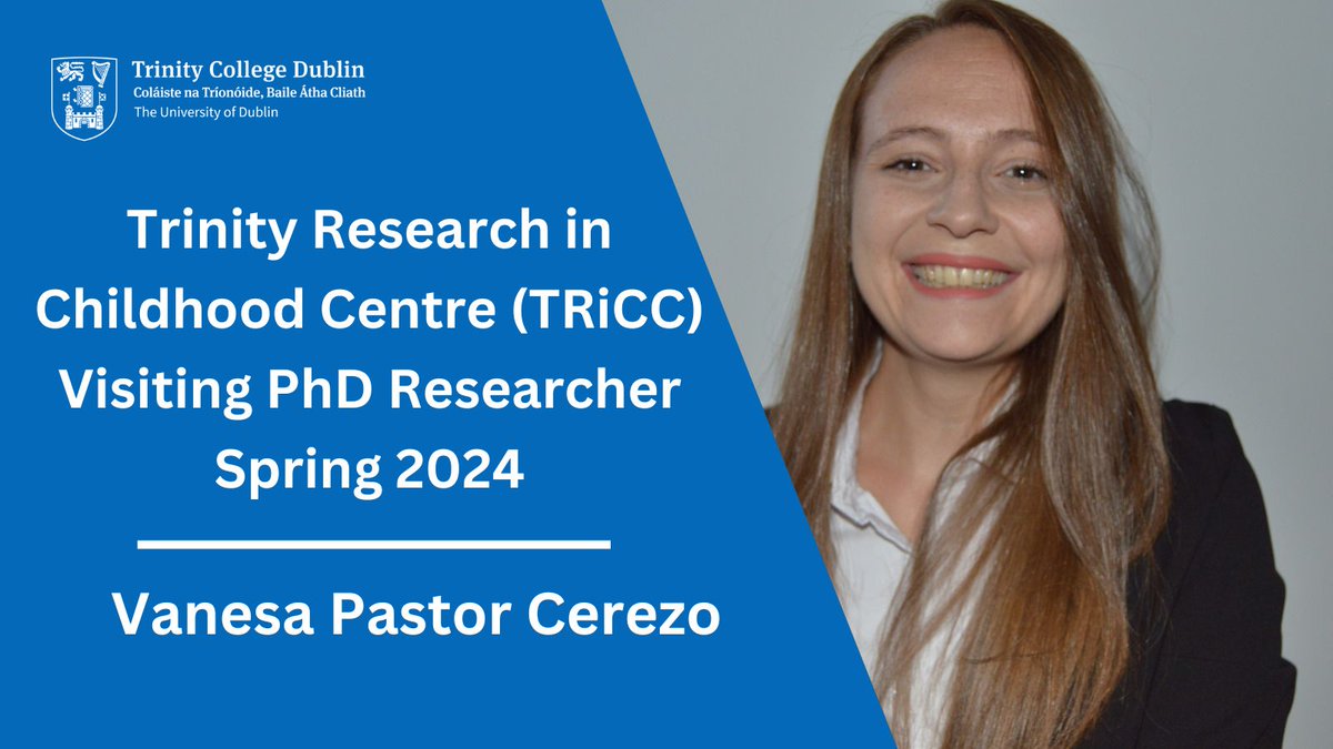 Trinity Research in Childhood Centre (TRiCC) (@tcd_tricc) on Twitter photo A very warm welcome to TRiCC to visiting PhD researcher Vanesa Pastor Cerezo. Vanesa is joining us from <a href="/UAHes/">Universidad Alcalá</a> for the spring & will be working with Prof Lorraine Swords A very warm welcome to TRiCC to visiting PhD researcher Vanesa Pastor Cerezo. Vanesa is joining us from <a href="/UAHes/">Universidad Alcalá</a> for the spring & will be working with Prof Lorraine Swords