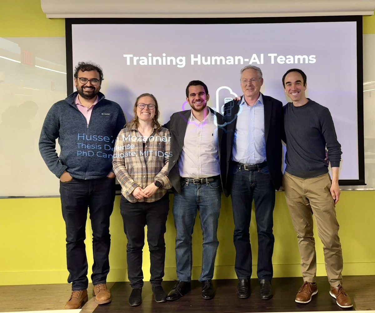 Congratulations to Dr. Hussein Mozannar. @HsseinMzannar Strong dissertation research exploring multiple dimensions of human-AI collaboration. @david_sontag @roboticwrestler @arvindsatya1 @MIT