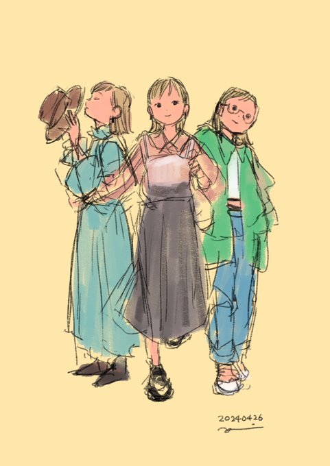 「3人の女性 立つ」のTwitter画像/イラスト(新着)