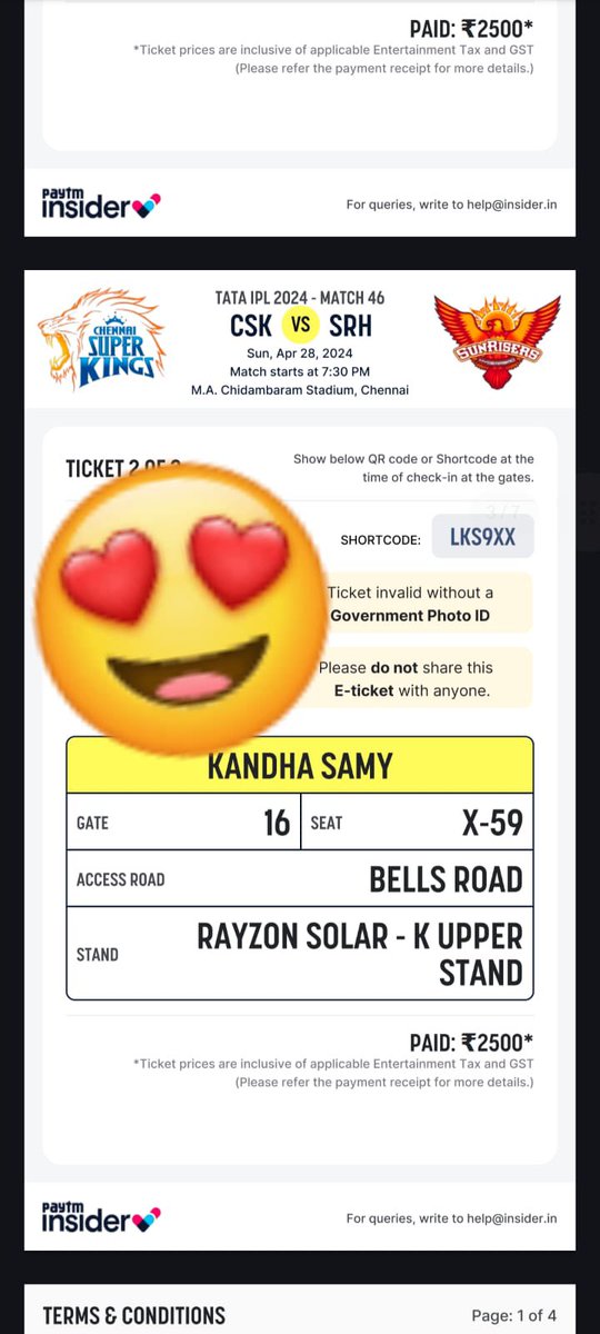RaguPlayZone's tweet photo. Csk Vs SRH 
28th Apr 
2 Tickets Available DM
@CskIPLTeam @CSKFansOfficial 
@CSKFansArmy https://t.co/e78J62GC42