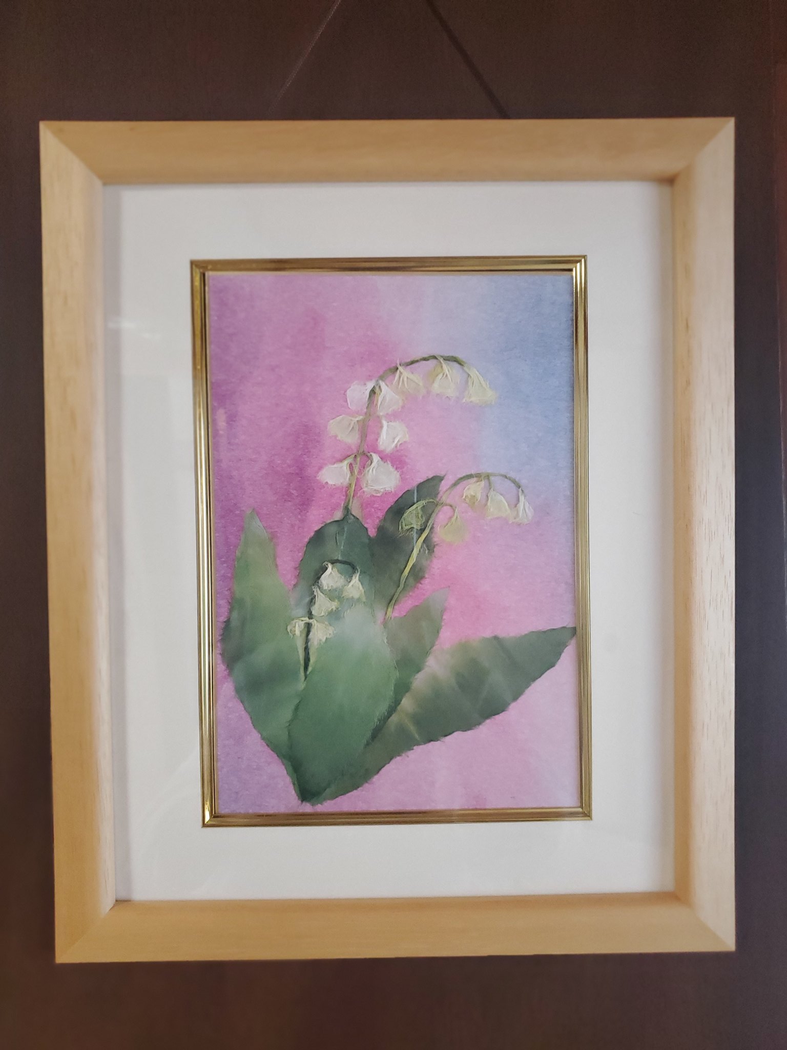 スズラン 貼り絵 和紙 絵画 絵画