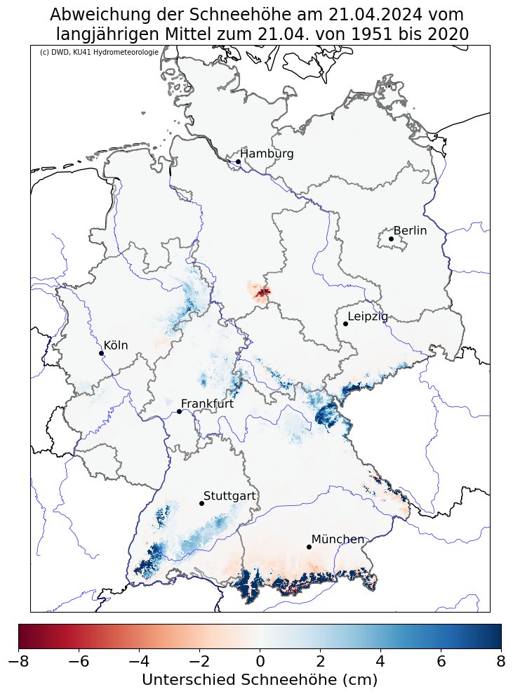 Nachdem der April in Deutschland mit einer warmen Phase begonnen hatte, kam es am letzten Wochenende in einigen Regionen zu Schneefallereignissen. Aktuell haben wir eine Stelle zur Mitwirkung im Bereich unseres Schneeschmelzmodells SNOW4 ausgeschrieben: bav.bund.de/SharedDocs/Ste…