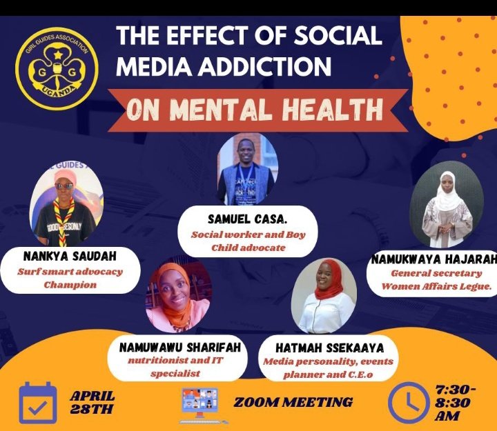 Discussion about The effect of social media addiction on mental health On 28th April Zoom meeting, remember to join us 🤝