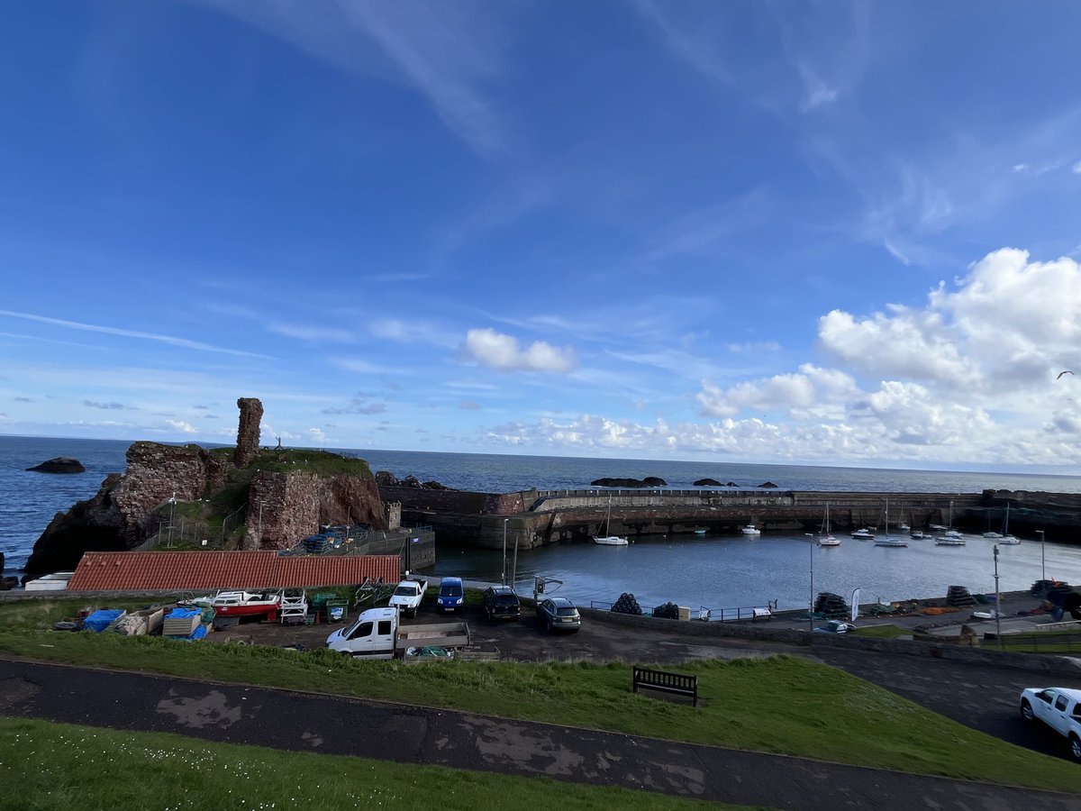 Blue skies over the Harbour in Dunbar this morning.