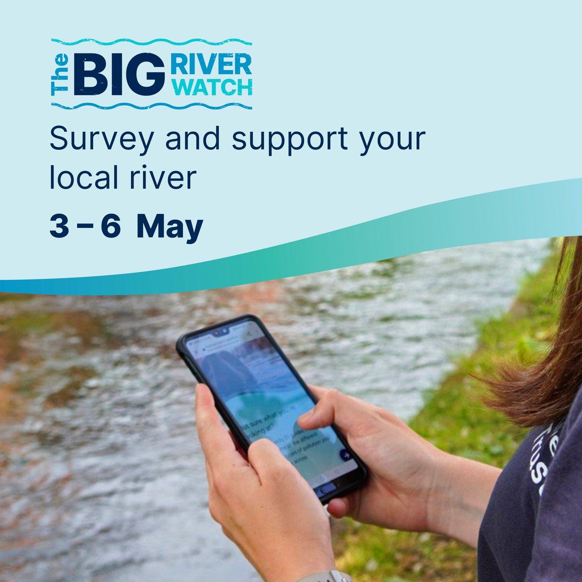 ‼️ Our #rivers are in crisis. Help restore them this May by collecting data with @theriverstrust's #BigRiverWatch! It's simple: 1⃣Download the free app 2⃣Visit your local river stretch 3⃣Fill in a short survey about what you see 👉 theriverstrust.org/take-action/th…