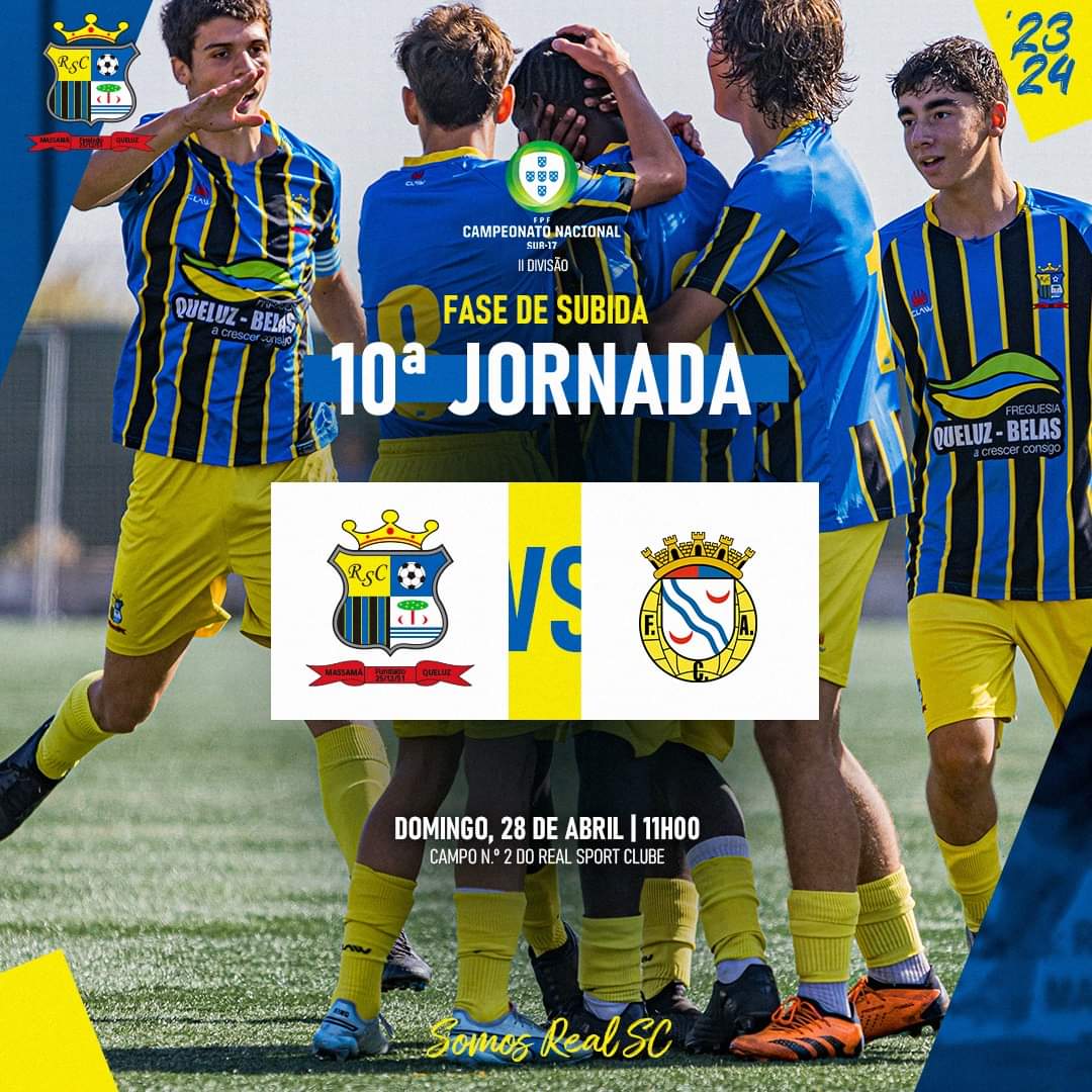 RealSportClube3's tweet photo. A derradeira jornada para a nossa equipa de Sub-17, também 𝗖𝗵𝗲𝗴𝗼𝘂  🏆⚽

🆚 FC Alverca
🏟️ Campo nº2 do Real SC
📆 28/04
⏰ 11h00

Toda a família #RealSC acredita em vocês, vamos! 💪

#RealSC #SomosReal #Futebol #FutebolFormacao https://t.co/VlmbONf4hW