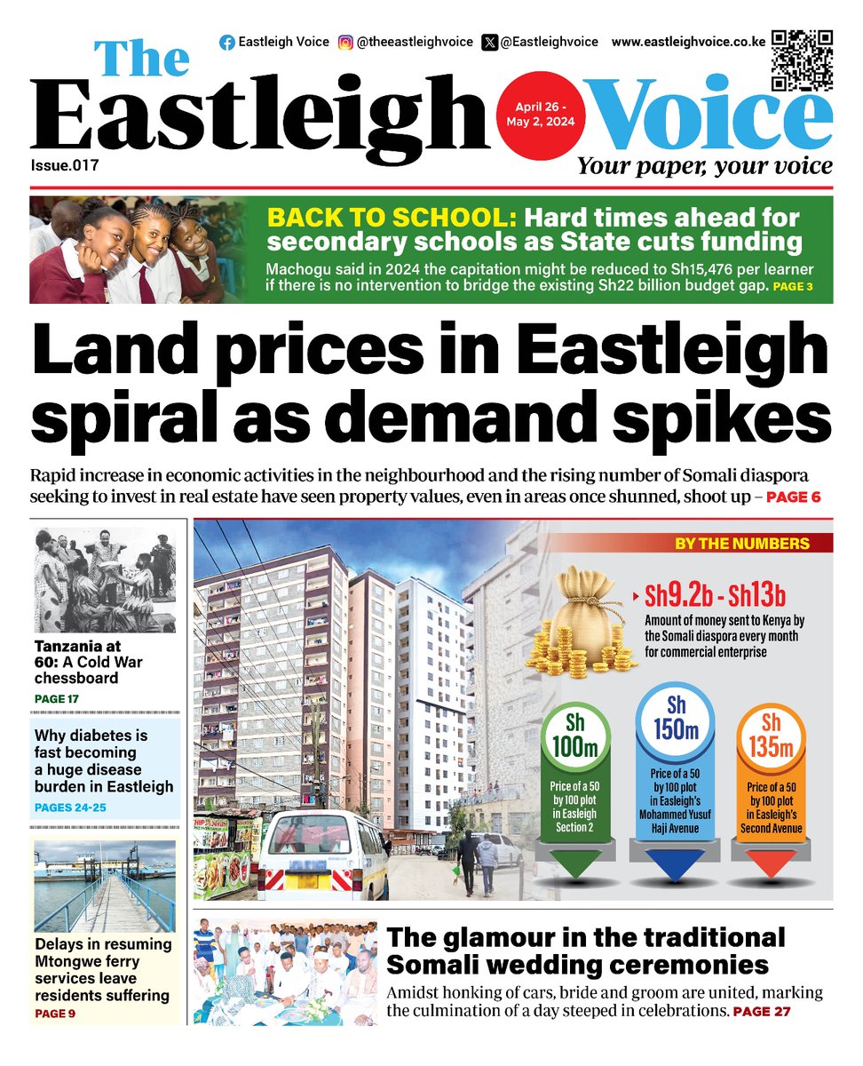 #YourPaperYourVoice: Land prices in Eastleigh spiral as demand spikes Read this & more stories via eastleighvoice.co.ke/epaper