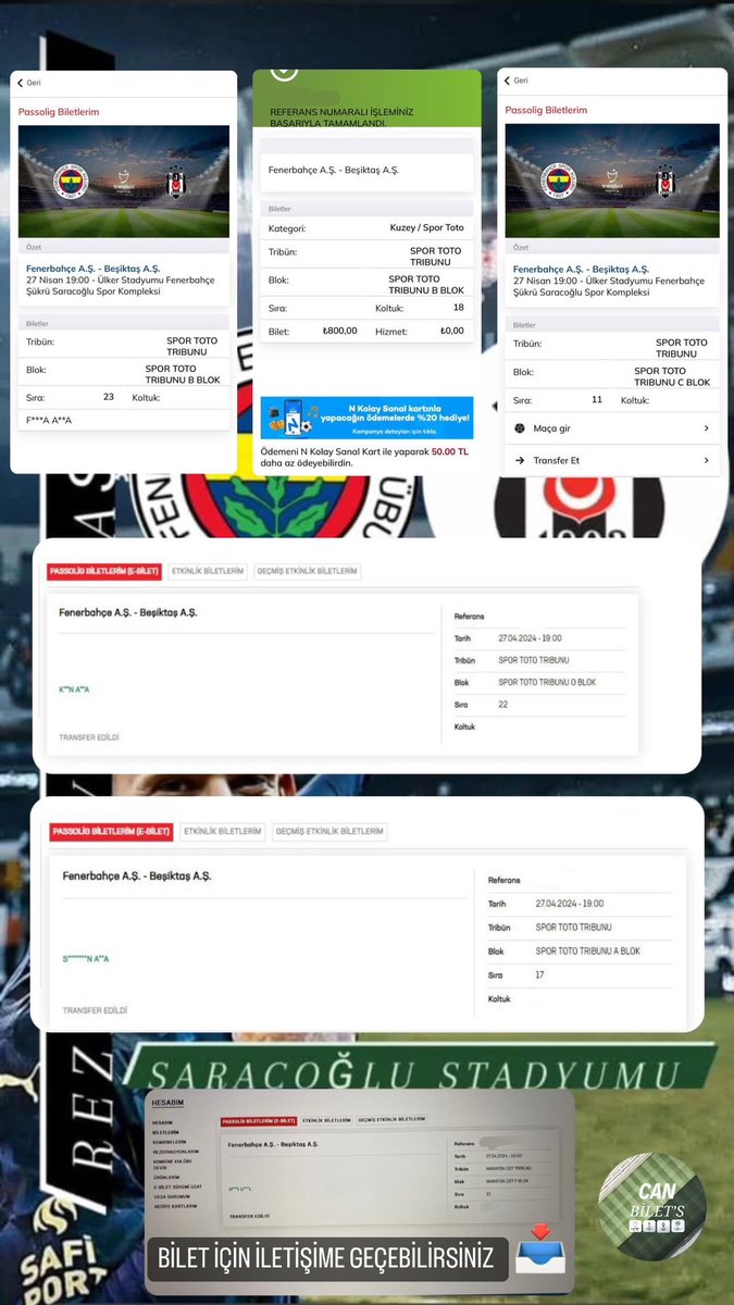 ⚽️Fenerbahçe - Beşiktaş⚽️
 
ANLIK YÜKLEMELER BAŞLADI

FİYATLAR UYGUN

wa.me/905409451907

#bilet #fenerbahçe  #gfb #gfbeurope #bjk #ticket #maç #biletarıyorum #fenerbahçebilet #okulaçık #fenerinmaçıvar #kombinedevret #biletdevir #passo #biletdevret #passsolig #fbbjk