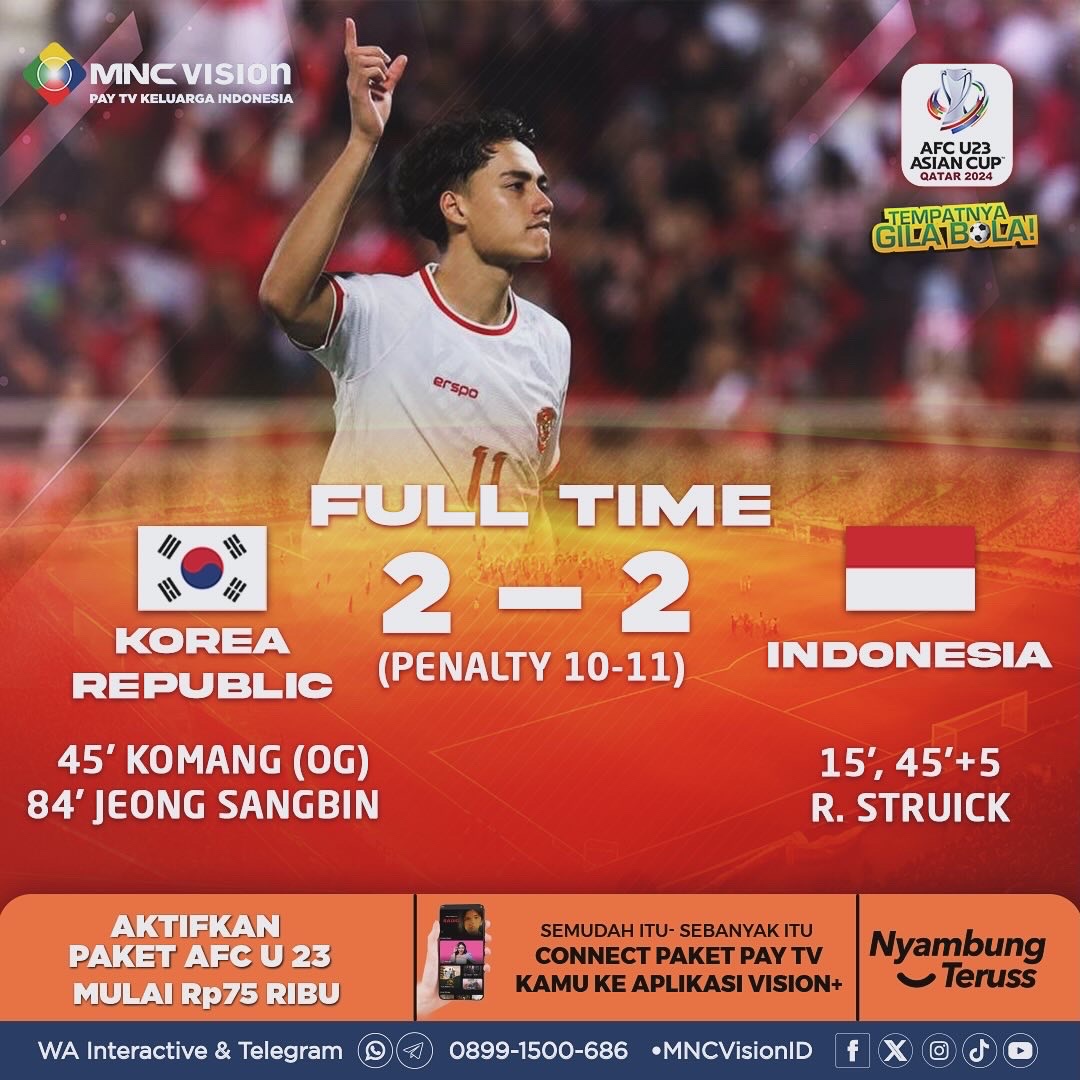 INDONESIA LOLOS KE BABAK SEMIFINAL AFC U-23 ASIAN CUP QATAR 2024‼️🇮🇩 Jiwa fighter yang dimiliki para Garuda Muda wajib diacungi jempol 👍 Mari terus cetak sejarah baru untuk sepak bola Indonesia ⚽️ Saksikan keseruan Timnas Indonesia selanjutnya di Piala Asia U-23 Qatar 2024!