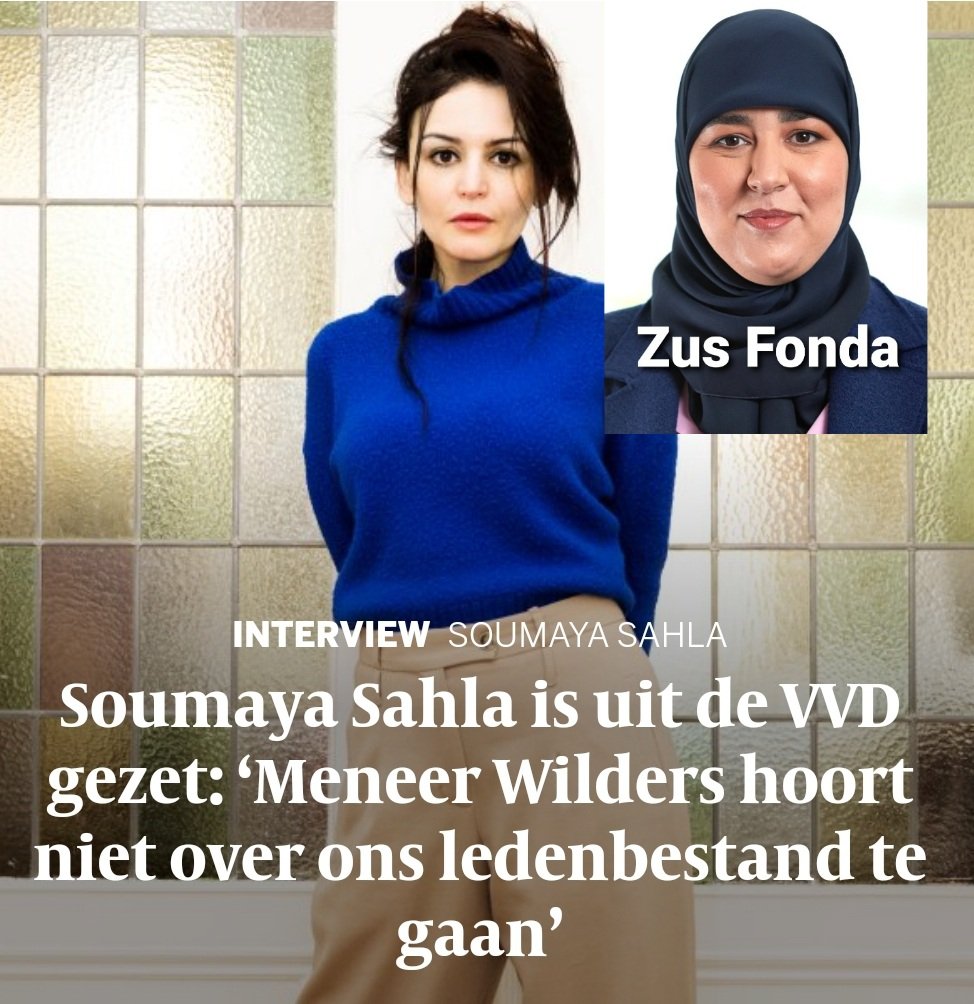 Terroristenfamilie #Sahla vindt dat #Wilders niet over het ledenbestand van de #VVD gaat. Nee, maar wel over z'n eigen veiligheid, muts! #seniele #mannetjes #misbruikster #Bolkenstein