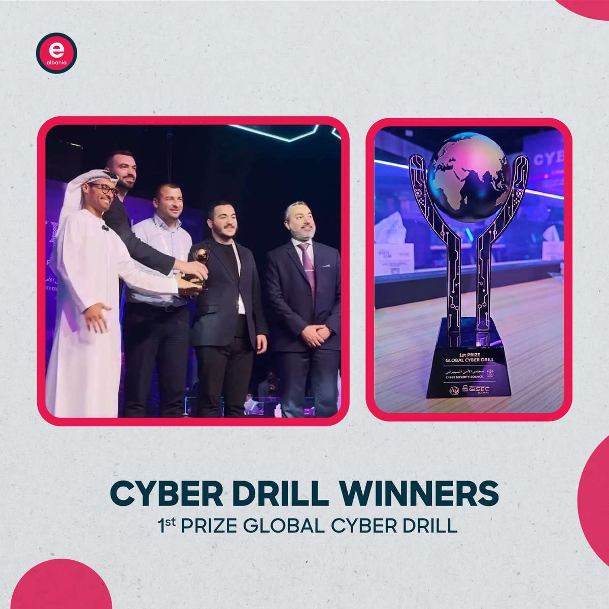 🇦🇱Shqipëria triumfon në Global CyberDrill 2024, eventin më të madh që organizohet për menaxhimin e adresimin e kërcënimeve kibernetike!

Franc Zylyftari nga AKSHI dhe Adriano Lleshi dhe Ilir Daka nga AKCESK ia dolën që mes 113 shteteve pjesëmarrëse, të vlerësohen si më të mirët!