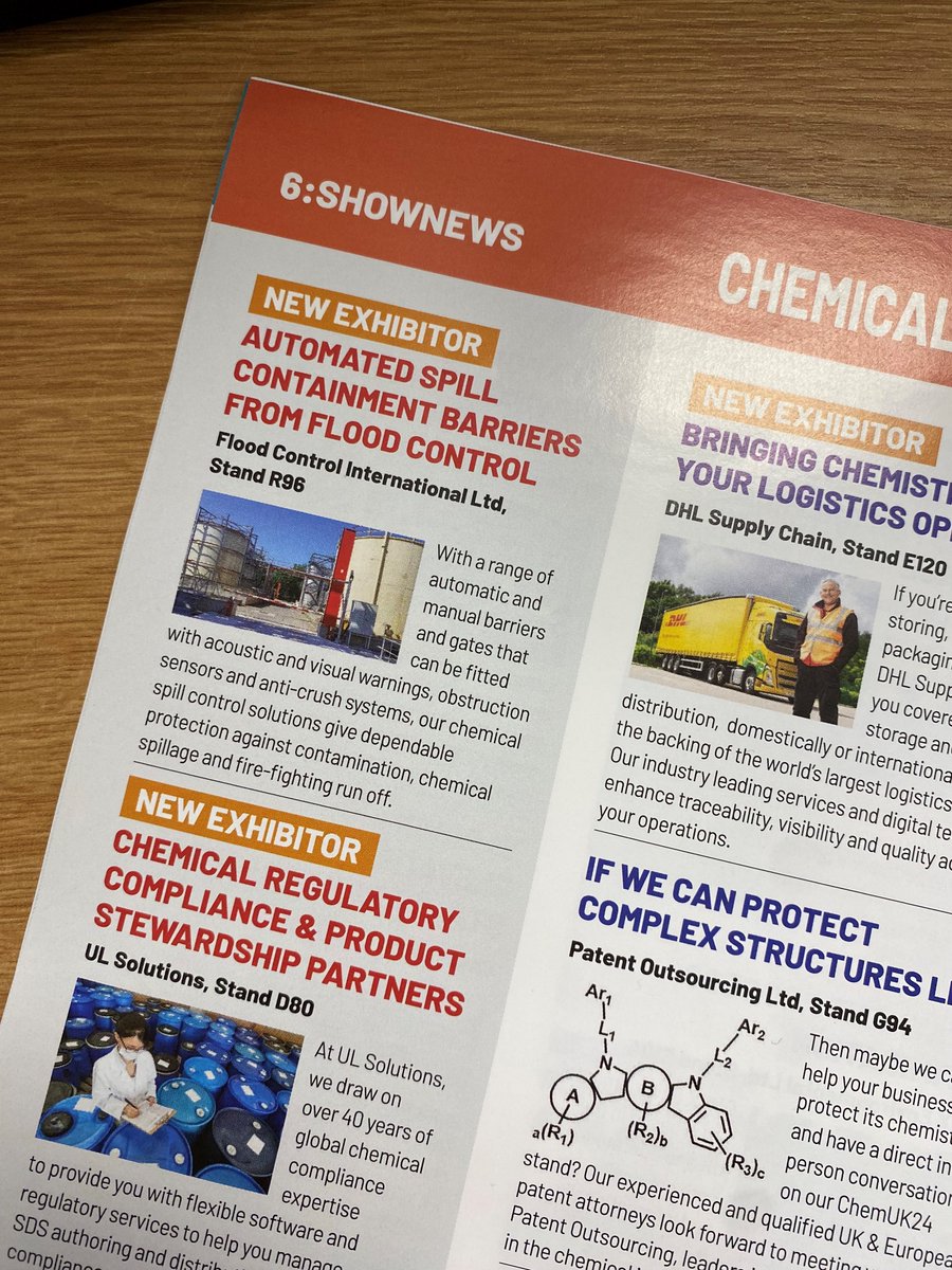 Did you spot our feature in #SHOWNEWS on Page 6?We're excited to be exhibiting at #chemukexpo returning to the NEC on May 15th and 16th, 2024. You'll find us showcasing our chemical containment solutions on stand R96! chemicalukexpo.com #CHEMUK2024 #exhibition #meettheteam