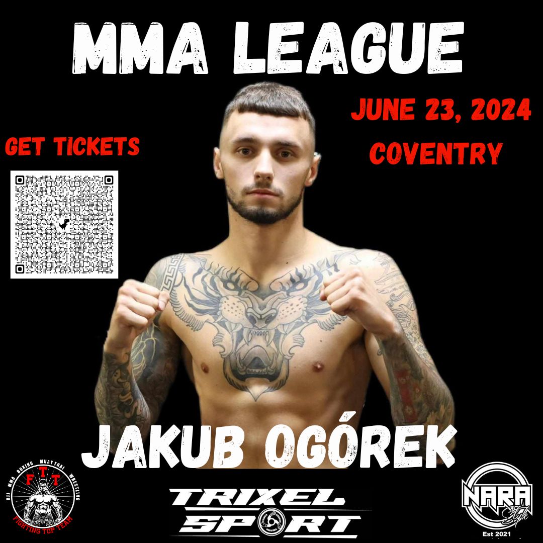 📢Ladies and Gentlemen!
Here's another Trixel MMA League fighter!🔥
💥JAKUB OGÓREK💥
Join us on June 23 in Coventry!🔥

#MMA #mmaleague #mma2024 #mmafighter #mmafights #mmaevent #ukmma #mmauk #ukbjj #bjjuk #ukboxing #boxinguk #realfight #mainprize #coventry #coventryuk