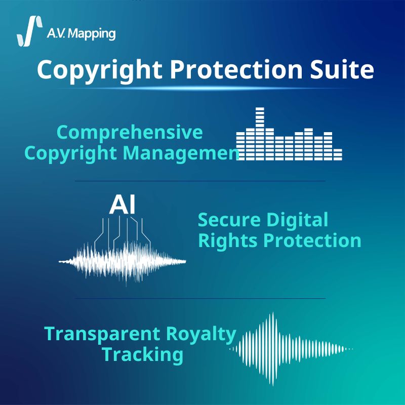 A.V. Mapping's Advanced Copyright Protection Suite
🎵 For musicians, understanding the importance of signing contracts is crucial. 
📝 Comprehensive Copyright Management: 
🔒Secure Digital Rights Protection: 
💰 Transparent Royalty Tracking: 
#CopyrightProtection #DigitalRights