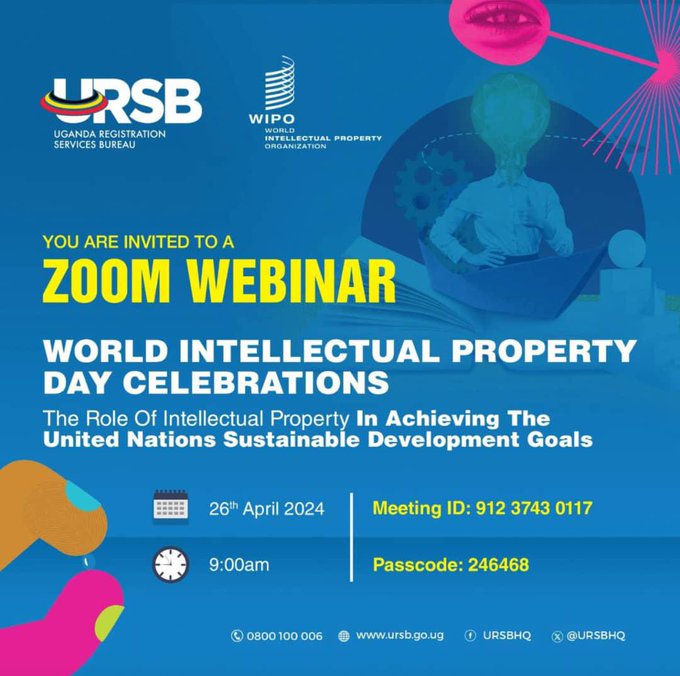 Today, Uganda joins the rest of the world to celebrate World Intellectual Property Day focusing on the role of Intellectual Property in achieving the United Nations Sustainable Development Goals.  #OpenGovUg #IPDayUG24 #WorldIPDaygovtgovt