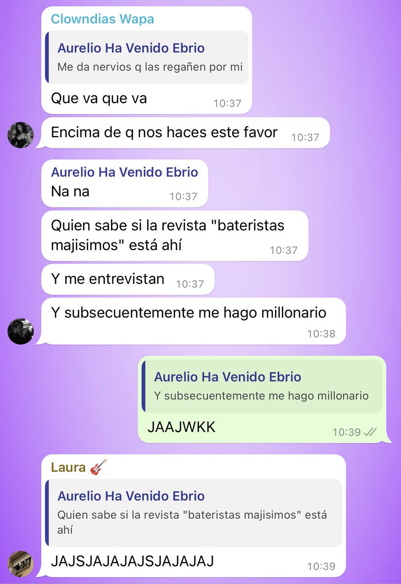 le quiero muchísimo casi me ahogo de risa