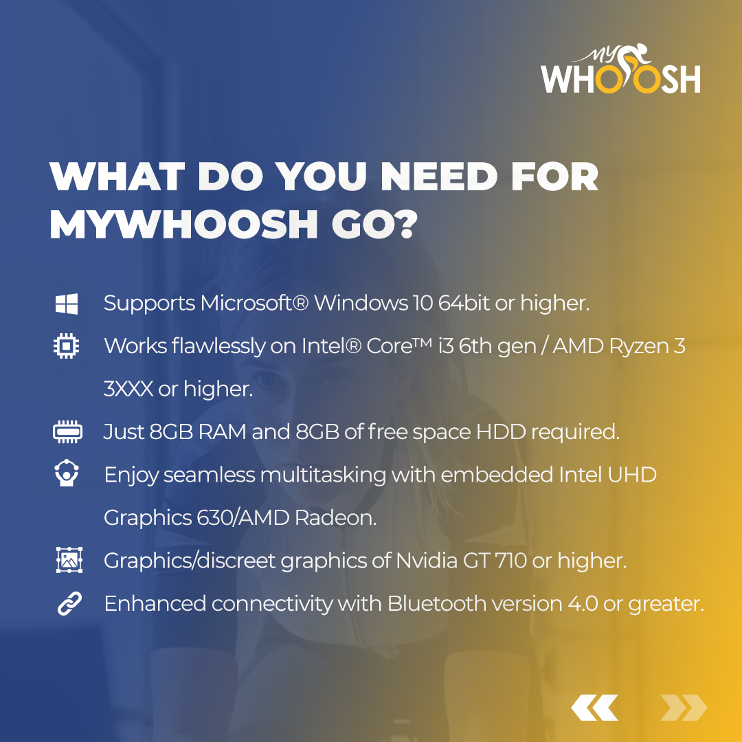 my_whoosh's tweet photo. MyWhoosh GO is an app optimized for low-end Windows devices, bringing you the full MyWhoosh experience. Find out what is #MyWhooshGO and what you need to run it on your device.
#MyWhooshlite #IndoorCycling #VirtualCycling #Liteversion https://t.co/AIE9biw1AP