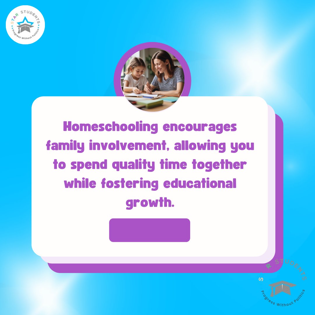 👨‍👩‍👧‍👦📘 Homeschooling = Quality family time + educational growth! Discover how our programs help foster both. Let’s make learning a family affair! 🌟 

#FamilyLearning #StarStudents rfr.bz/tl8unz9
