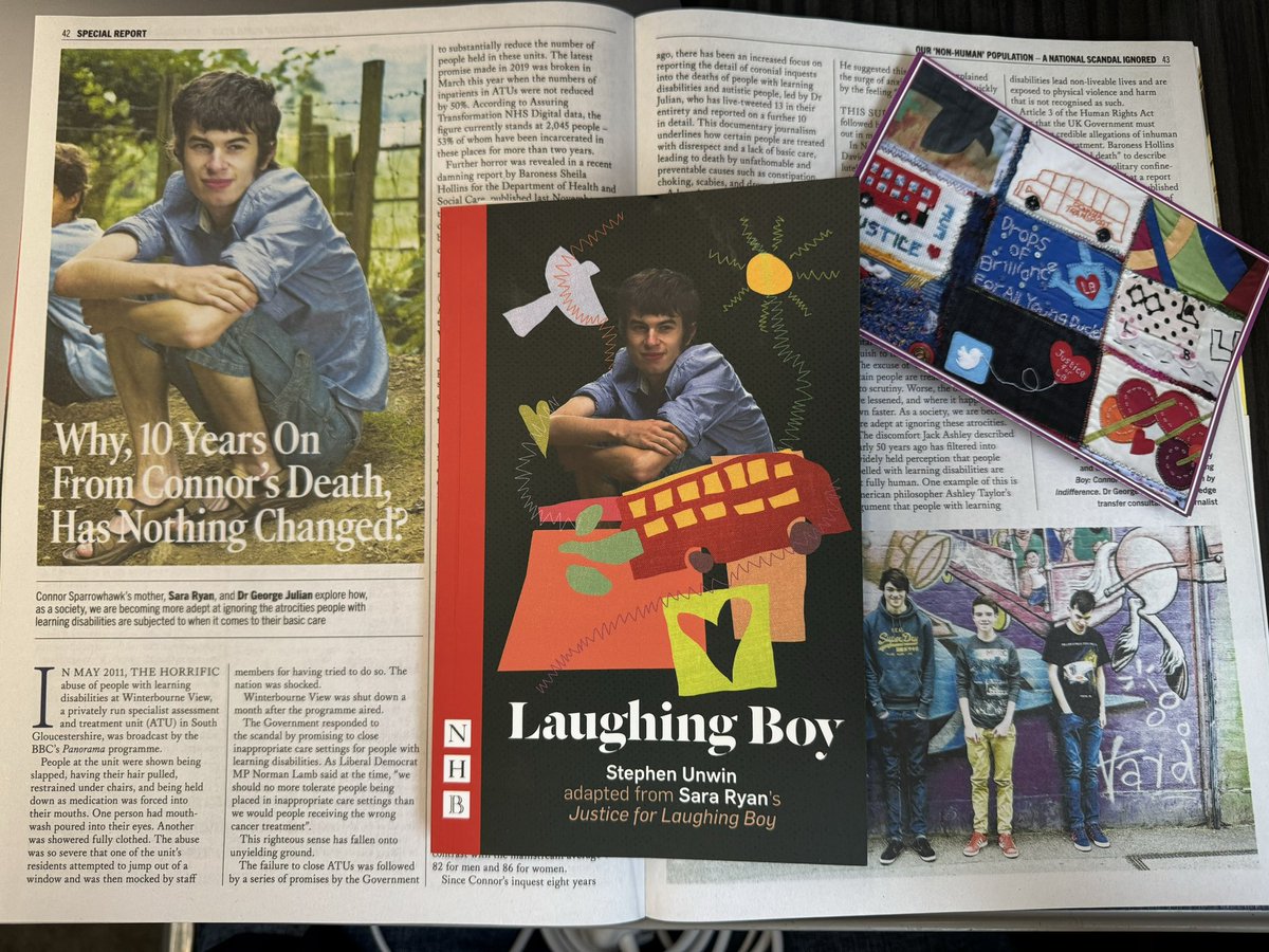 GeorgeJulian's tweet photo. Whistlestop London visit for @JSTheatre #LaughingBoy, a complete must watch. So lovely to meet the cast and behind the scenes magicians, and see so many #JusticeforLB’ers in the flesh.

Bought a copy of @BylineTimes to read on train home, also @RoseUnwin @sarasiobhan play text 👊 https://t.co/A1CrzHliGL