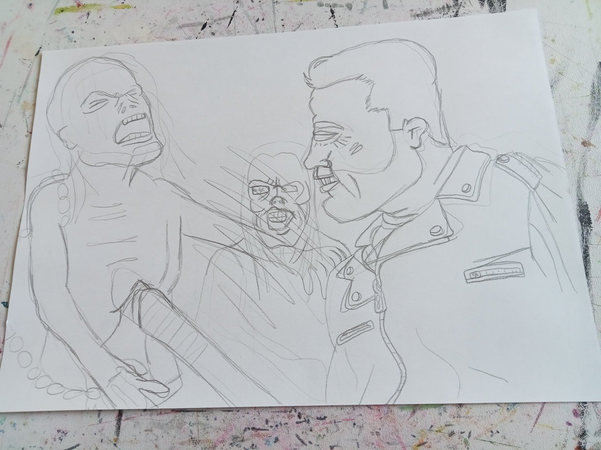 #NEWPROJECT!! My very first piece based on @TheWalkingDead... Here's #Negan having some 'fun' with a #walker (a.k.a. a #zombie) played so well (from the clips I've seen) by @JDMorgan 🤩🎨📺🧟🩸#WorkInProgress 

#artistsonx #maninpaint #80skid #geek #geekart #geekartist #proudgeek