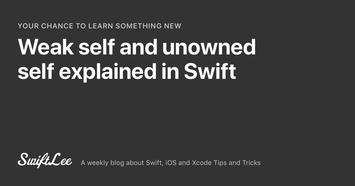 Personally, one of the hardest topics in Swift for me to get right avanderlee.com/swift/weak-sel… 🤷🏻‍♂️ When to use weak self? 🤯 When to use unowned self? #swiftlang #iosdev