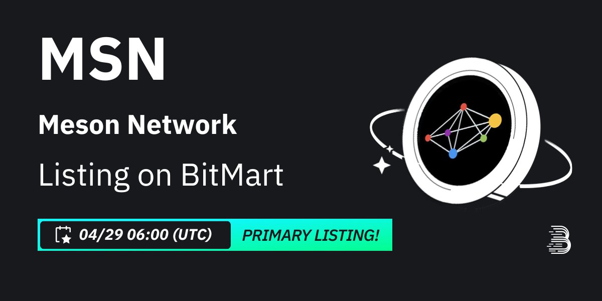 #BitMart is thrilled to announce the primary listing of Meson Network(MSN) @NetworkMeson🔥 Meson Network is committed to creating an efficient bandwidth marketplace on Web3, using a blockchain protocol model to replace the traditional labor-based sales models, consolidating and…