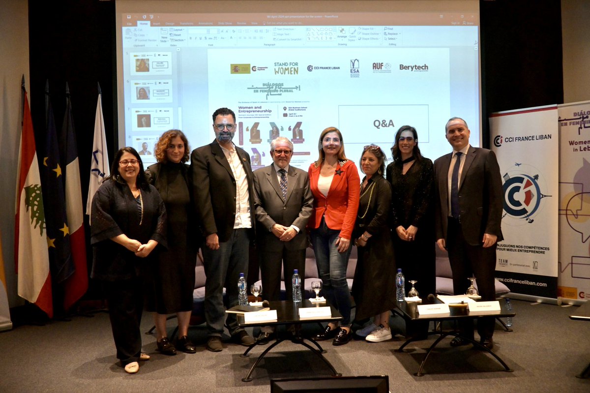 Standforwomen (@istandforwomen) on Twitter photo The joint 13th edition of Women's Journeys and 5th edition of
#DiálogosEnFemeninoPlural in collaboration with <a href="/EmbEspanaLibano/">Embajada de España en Líbano</a> <a href="/CCIFranceLiban/">CCI France Liban</a> <a href="/berytech/">Berytech</a> <a href="/AUF_MoyenO/">AUF - Moyen-Orient</a> <a href="/ESABeirut/">ESA Business School</a> was a success 👏💜 #WomensJourneys The joint 13th edition of Women's Journeys and 5th edition of
#DiálogosEnFemeninoPlural in collaboration with <a href="/EmbEspanaLibano/">Embajada de España en Líbano</a> <a href="/CCIFranceLiban/">CCI France Liban</a> <a href="/berytech/">Berytech</a> <a href="/AUF_MoyenO/">AUF - Moyen-Orient</a> <a href="/ESABeirut/">ESA Business School</a> was a success 👏💜 #WomensJourneys
