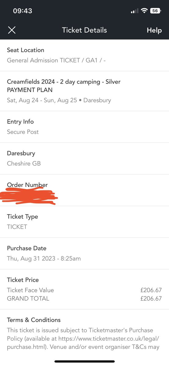2 day silver camping ticket for sale £200 ono #creamfields #creamfieldsnorth @webuyanytickets