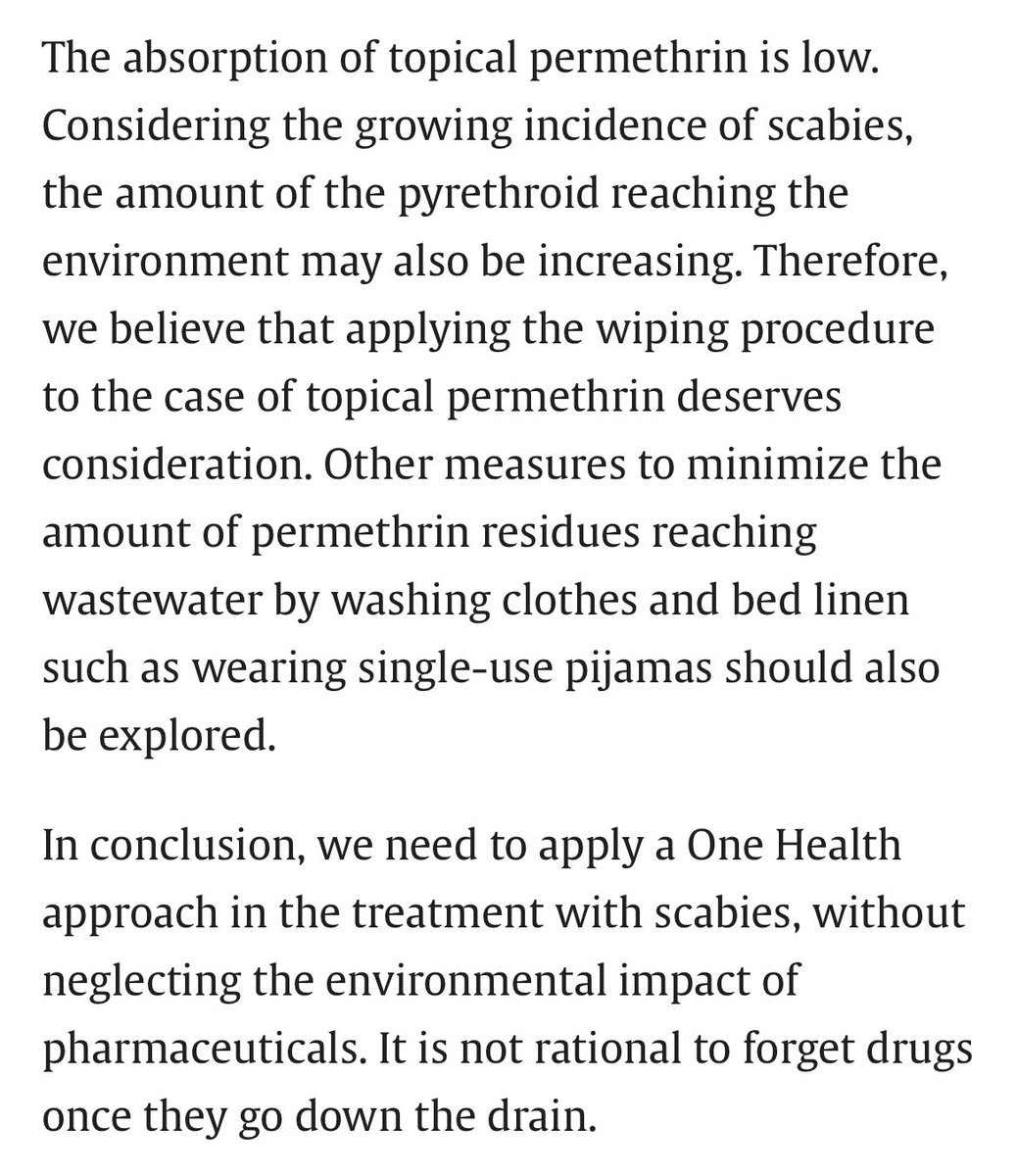 Nuestro artículo promueve medidas de farmacia sostenible para limitar la cantidad de permetrina que llegaría al agua residual. Lideramos la iniciativa Basque Sustainable Pharmacy que llega a los 40 artículos internacionales. @ulertxundi @SaioaDomingo sciencedirect.com/science/articl…